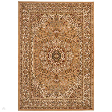 Grand Heritage GH101 Traditional Persian Floral Medallion Border Soft Stain-Resistant Durable Beige/Cream Rug-Concept Looms-Rug Love - The Most Loved Rug Store
